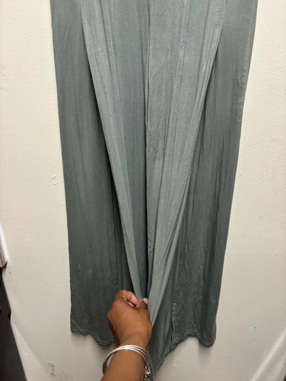 Lulus Knockout Sage Green Wide-Leg Pants medium 30L - Picture 6 of 10